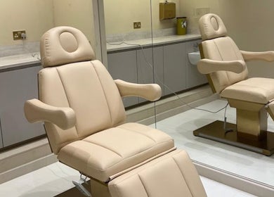 Comfortable treatment chair at Dr Sophie Aesthetics, Clarkston, Scotland, GB enhancing client relaxation.