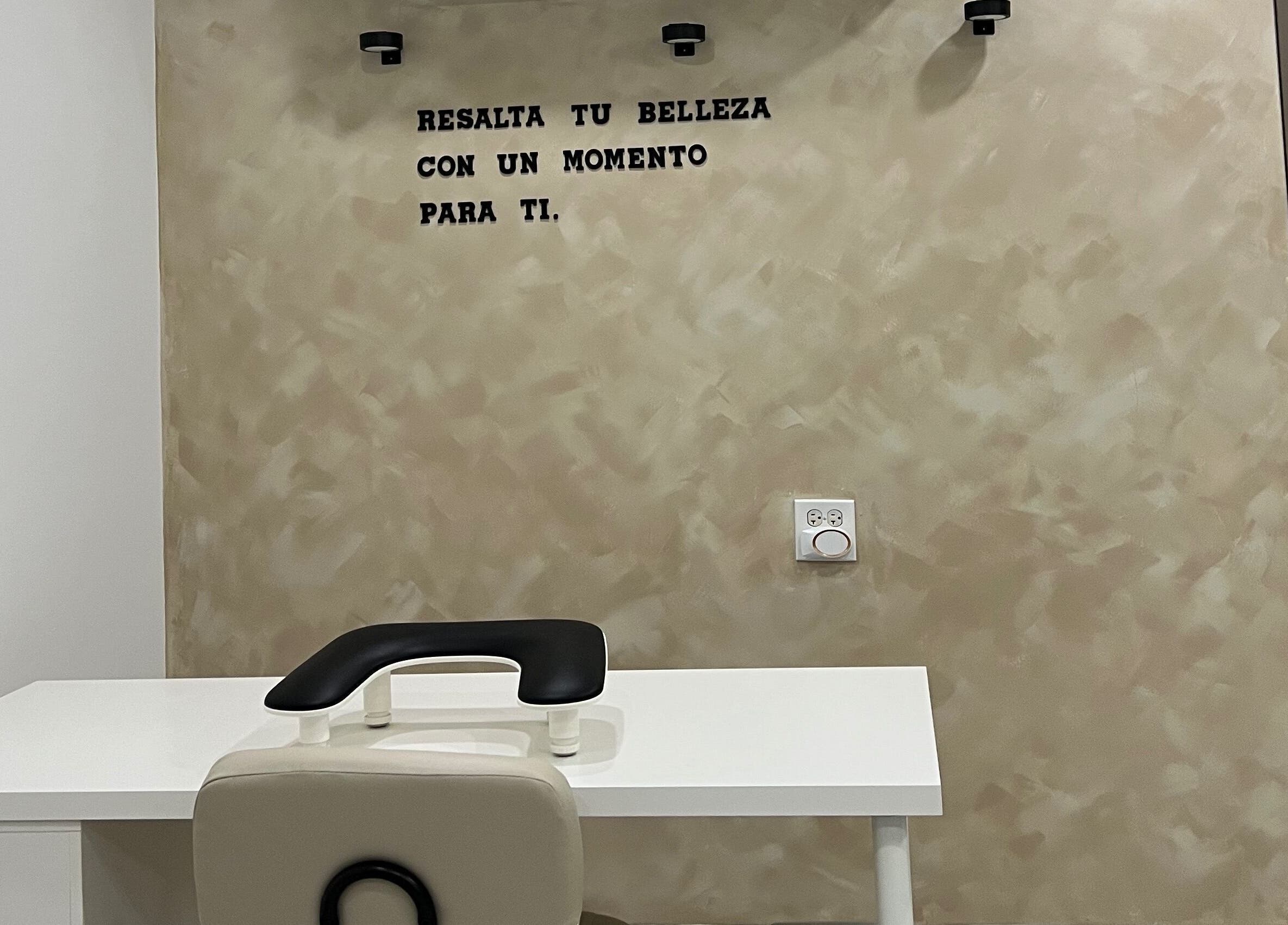 Modern nail station at Luxe Nails & Studio in San Juan, San Juan, PR, with sleek chair and inspirational decor.