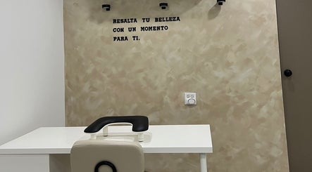 Modern nail station at Luxe Nails & Studio in San Juan, San Juan, PR, with sleek chair and inspirational decor.