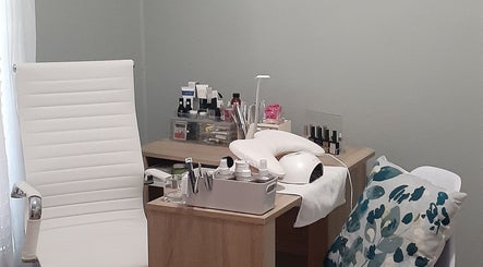 Luscious Nails salon corner in Cape Town, Western Cape, ZA featuring a nail station with tools and products.