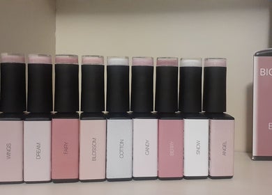 Nail polish selection at Luscious Nails, Cape Town, Western Cape, ZA highlights elegant color options.