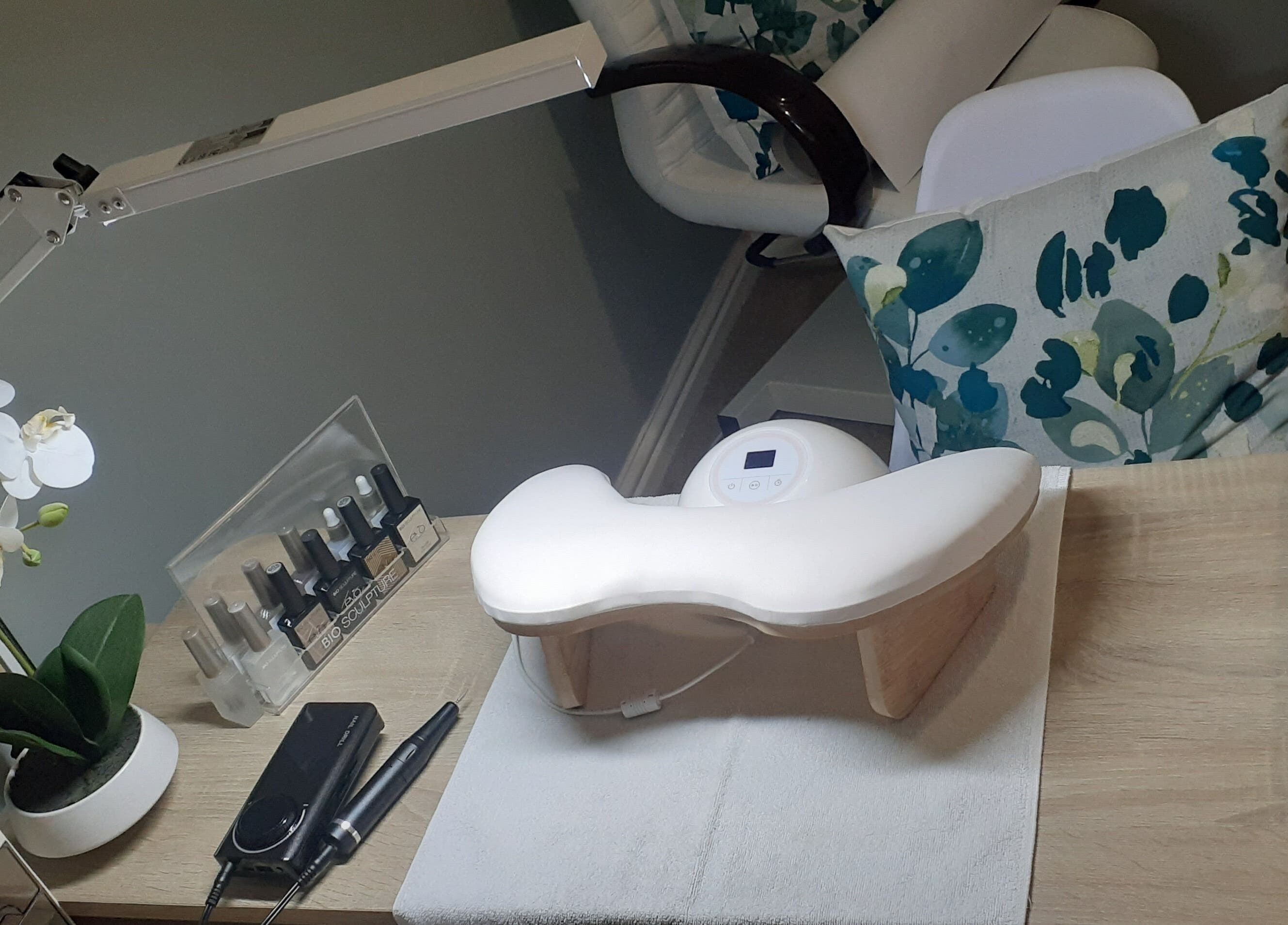 Elegant nail workstation at Luscious Nails, Cape Town, Western Cape, ZA featuring gel polish and manicure tools.