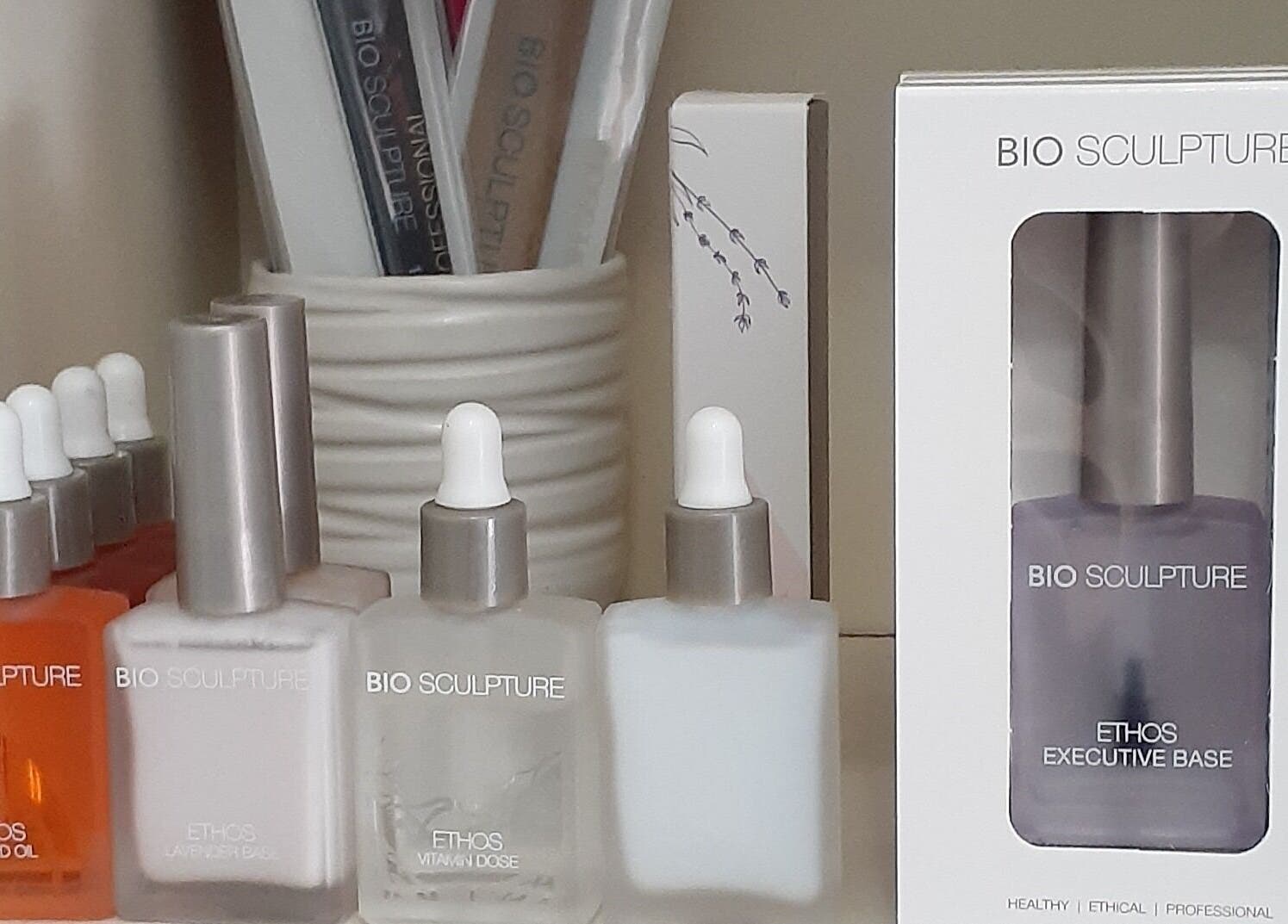 Bio Sculpture nail products on display at Luscious Nails, Cape Town, Western Cape, ZA.