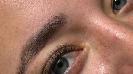 Close-up of expertly shaped eyebrows at Opaline Beauty, Greenfields, Western Australia, AU.