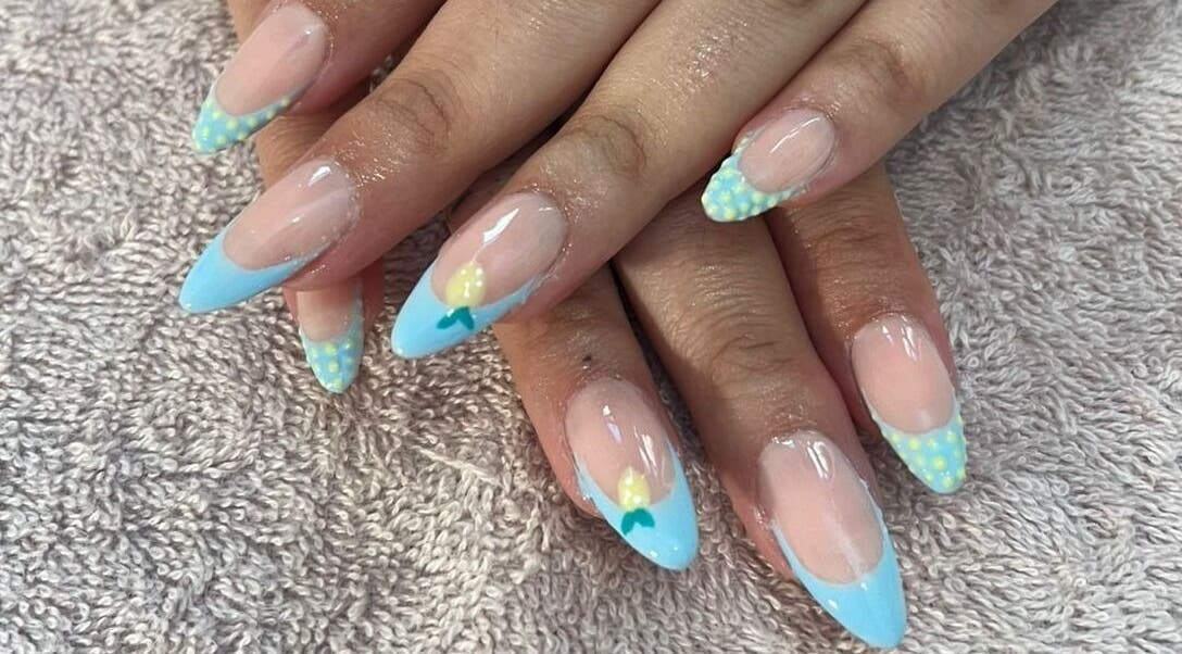 Elegant floral nail art at AURA BEAUTY BAR, Cape Town, Western Cape, ZA. Perfect for a stylish look.