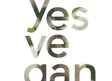 "Yes Vegan" text art promoting GIAhairconcept in Utrecht, NL. Emphasizes vegan beauty ethos.