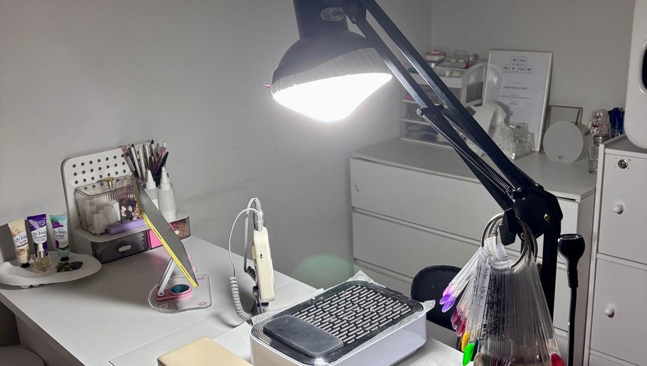 Nail station at Lunelix Studio, Daerah Khusus Ibukota Jakarta. Features tools and products for manicures.