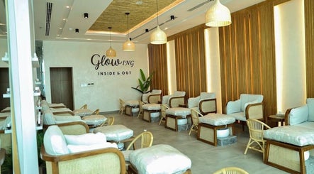 Elegant interior of Nails Glow - Ar Rabwah in Riyadh, Riyadh Province, SA showcasing plush seating and soothing decor.