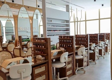 Elegant nail salon interior at Nails Glow - Ar Rabwah in Riyadh, Riyadh Province, SA with stylish decor.