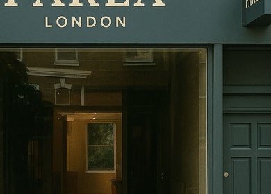 Entrance of Parea London showcasing a stylish facade in London, England, GB.