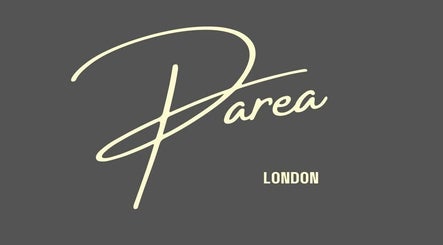 Elegant Parea London logo on dark background, representing beauty venue in London, England, GB.