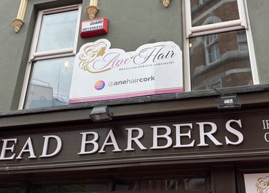 Ane Hair Cork storefront signage in Cork, County Cork, IE, showcasing a stylish beauty salon facade.