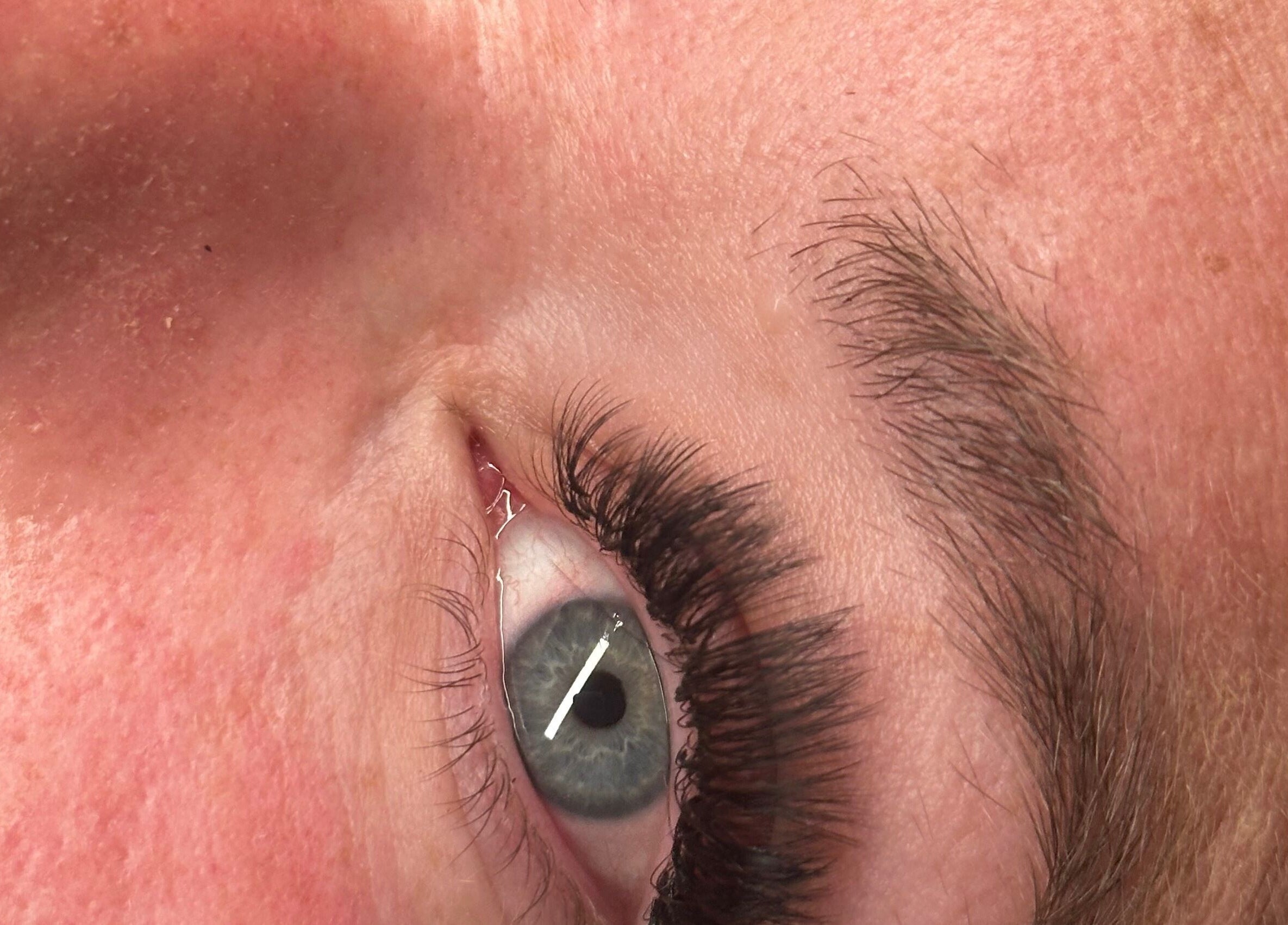 Close-up of eyelash extensions at Beauty by Claudie, Gamlingay, England, GB.