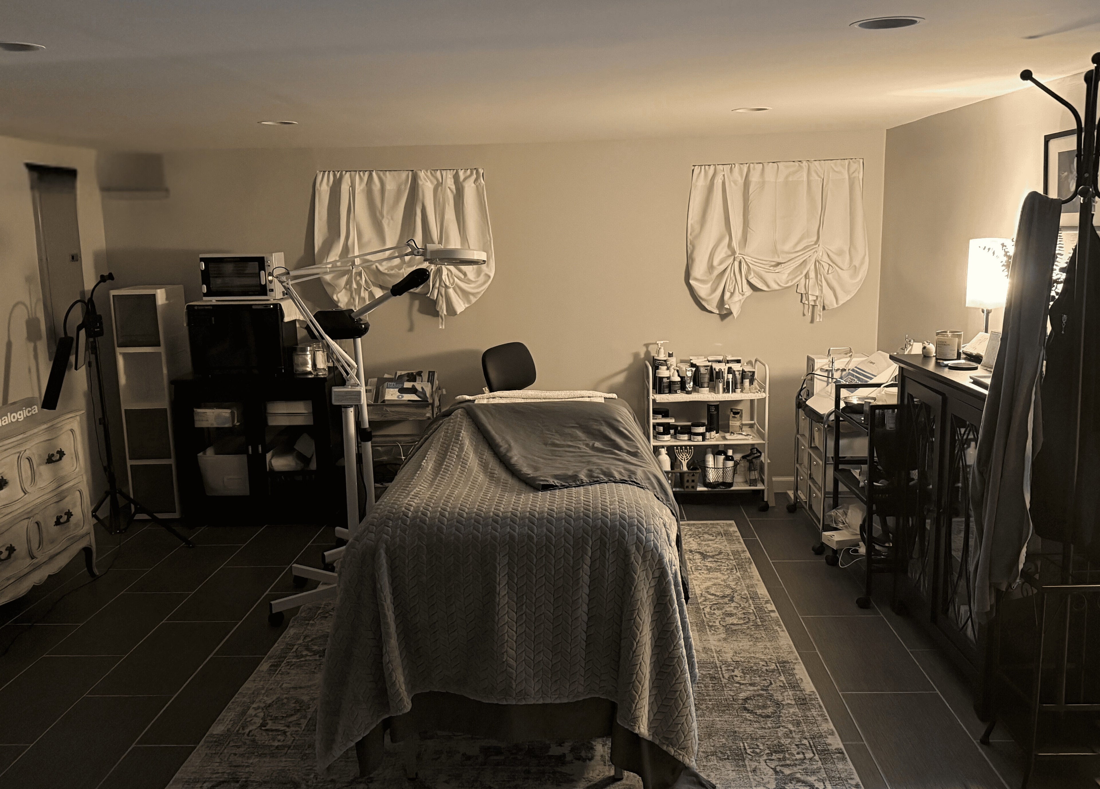 Cozy treatment room at Heart and Soul Dream Spa, Oceanside, New York, US.