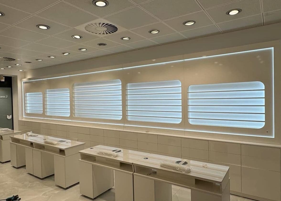 Elegant interior of Kildare VL Nail Spa & Beauty in Kildare, County Kildare, IE with modern nail stations.