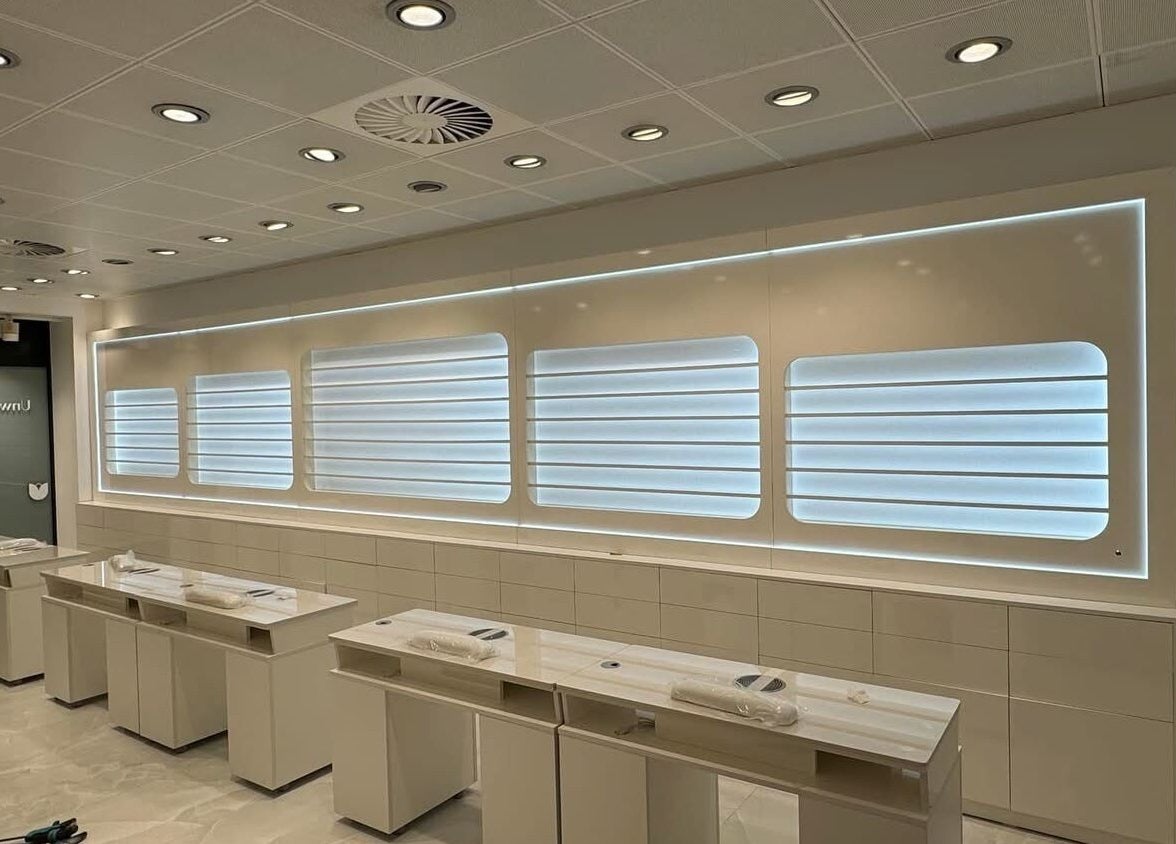 Elegant interior of Kildare VL Nail Spa & Beauty in Kildare, County Kildare, IE with modern nail stations.