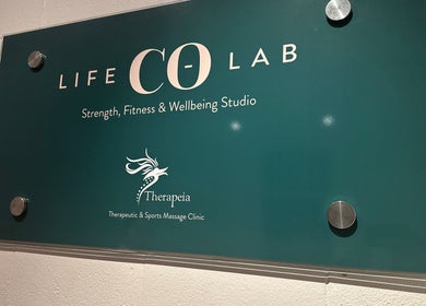 Therapeia Limited sign for fitness and wellbeing studio in Auckland, Auckland, NZ.