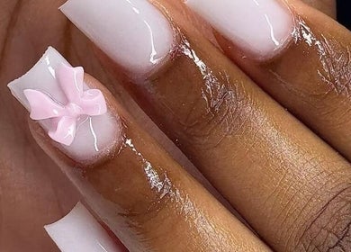 Elegant pink nail art at Graceful & Stylish Beauty Salon and Training Center, Sandton, Gauteng, ZA.