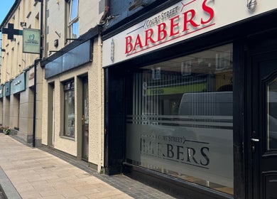 Street view of court_street_barbers, a modern barber shop in Enniscorthy, County Wexford, IE.
