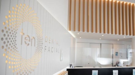 Modern reception area of Ten Dental + Facial in London, England, GB with stylish decor.
