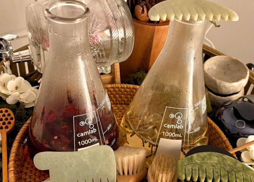 Aromatic oils and brushes at Sanctum By Gemma, Beacon Hill, England, GB, offering luxurious wellness experiences.