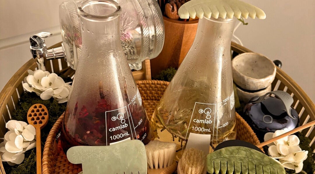 Aromatic oils and brushes at Sanctum By Gemma, Beacon Hill, England, GB, offering luxurious wellness experiences.