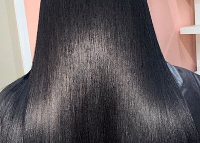 Silky straight hair showcased at Elenes Beauty in Mexicali, Baja California, MX.