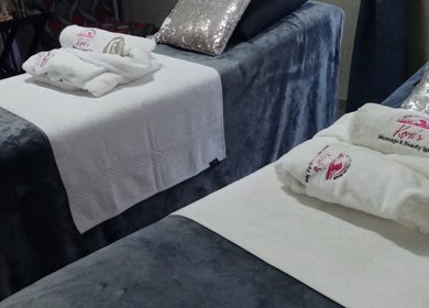Relaxing massage tables at Kori's Massage and Beauty Spa, Germiston, Gauteng, ZA, ready for clients.