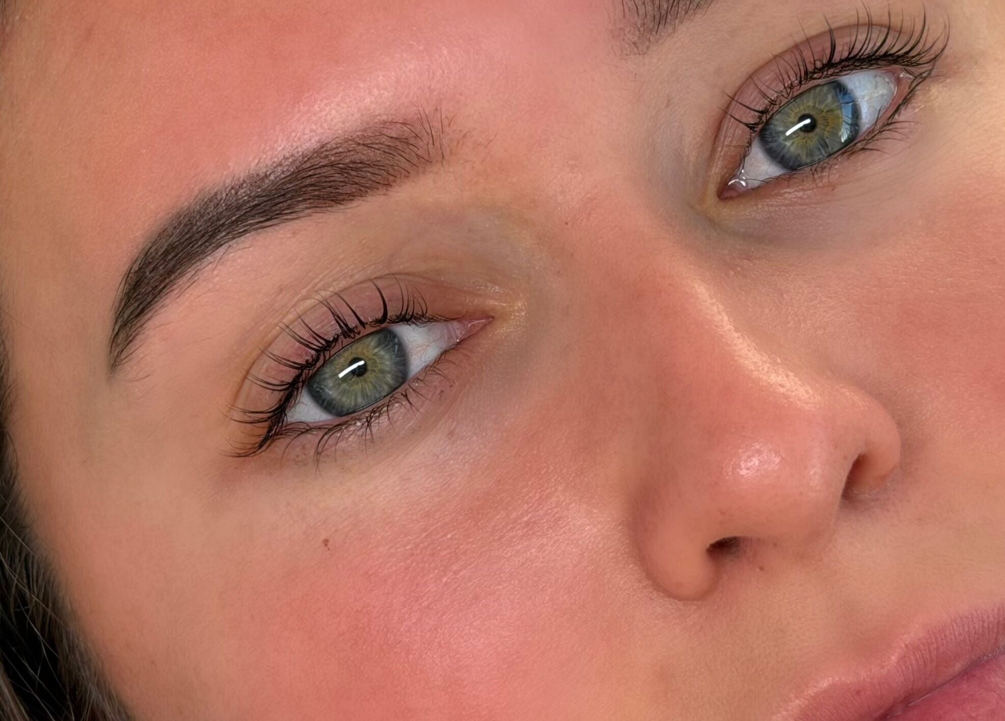 Close-up of expertly styled lashes at Adore Artistry, Wannanup, Western Australia, AU.