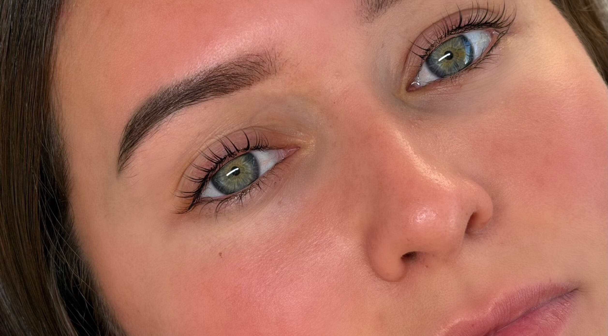 Close-up of expertly styled lashes at Adore Artistry, Wannanup, Western Australia, AU.