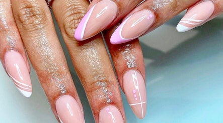 Elegant pink nail art design at Harmony Nail & Beauty Studio East Point Shopping Centre, Boksburg, Gauteng, ZA.