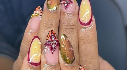 Vibrant nail art with floral designs at gelxbygaby, Marangaroo, Western Australia, AU.