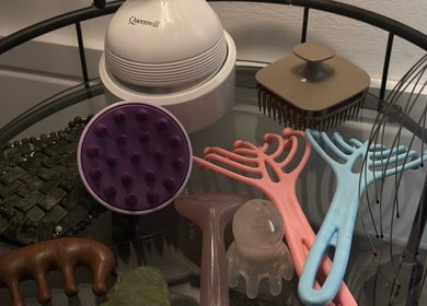 A variety of spa tools on display at The Hairapist Chichester | HeadSpa & Extensions in Chichester, England, GB.