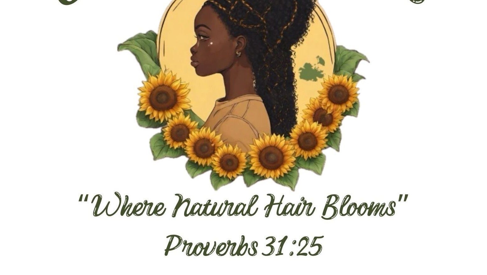 Logo of Sunflower Tresses with sunflowers and silhouette. Located in Saint George, Saint George, AG.