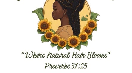 Logo of Sunflower Tresses with sunflowers and silhouette. Located in Saint George, Saint George, AG.