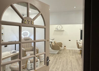 Open door view into Diva’s Beauty Studio in Hull, England, GB showcasing a serene, well-lit interior.