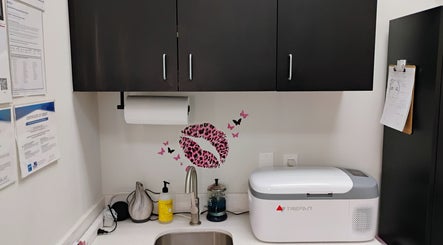 Chic workspace with pink decor at Soul Pretty Aesthetics, Gilbert, Arizona, US.