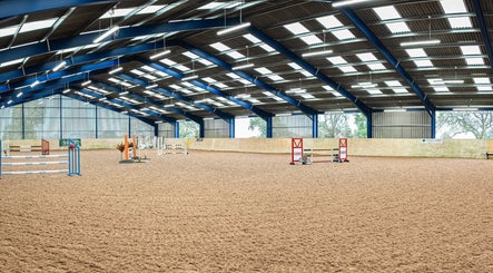 Spacious indoor arena at Marwood Equestrian, Barnard Castle, England, GB for equestrian training and events.