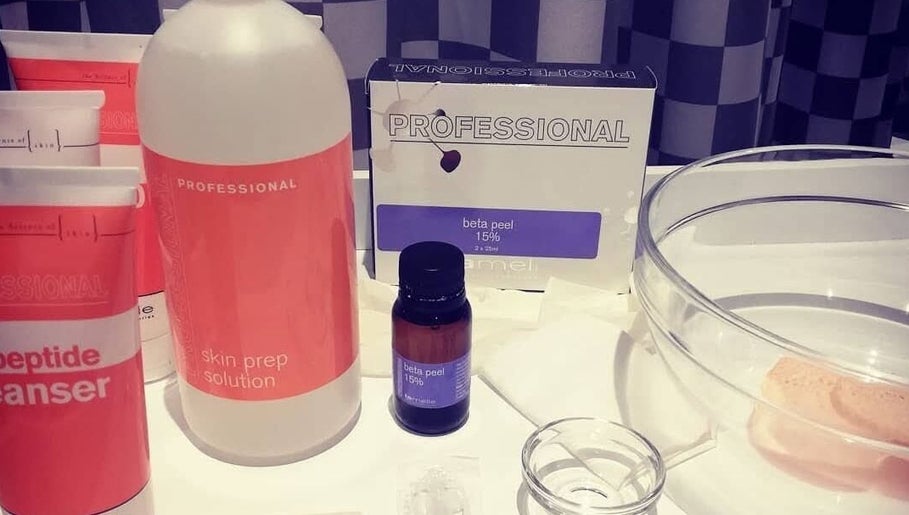 Premium skincare products at On The Glow, Midrand, Gauteng, ZA, featuring cleansers and peels for radiant skin.