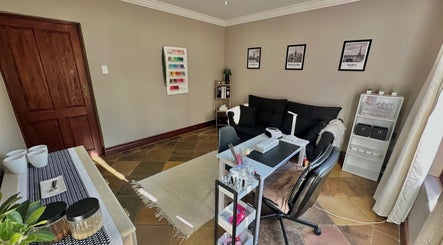 Modern nail studio at Nude by Nicole, Kempton Park, Gauteng, ZA featuring a stylish setup and decor.