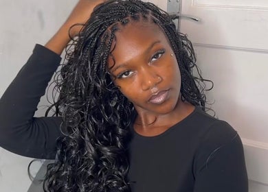 Stylish braided hairstyle at Thee Glam Lab, Kingston, Ontario, CA