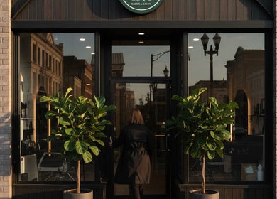 Entrada de Pelu ideal en Sant Cugat Del Vallès, Catalunya, ES, con plantas decorativas.