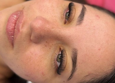 Primer plano de extensiones de pestañas en Lashes Guatemala, Ciudad De Guatemala, Guatemala, GT.