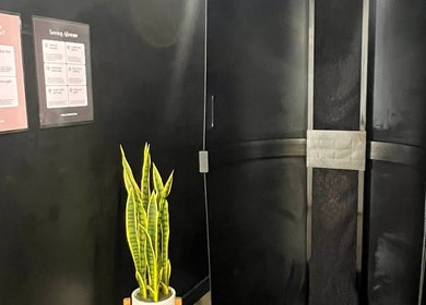 Modern tanning room at Body Bloom Adelaide in Findon, South Australia, AU, featuring decor and equipment.