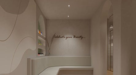 Sleek interior of Elixira Ladies Beauty Lounge, Abu Dhabi, Abu Dhabi, AE, showcasing modern decor and soft lighting.