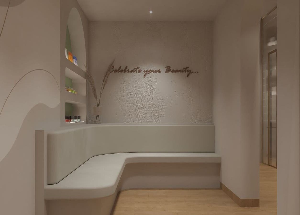 Modern lounge area at Elixira Ladies Beauty Lounge, Abu Dhabi, Abu Dhabi, AE featuring elegant, minimalist design.