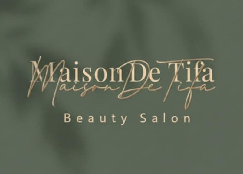 Maison de Tifa beauty salon logo in Tarablus, North Governorate, LB, with elegant script on an olive background.