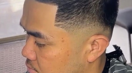 Close-up of a stylish fade haircut at Castro&cut, Melbourne, Victoria, AU.