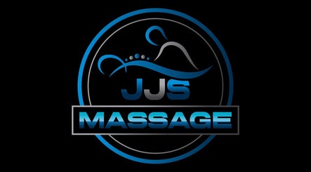 JJS Massage logo designed in blue hues, Warwickshire, England, GB.