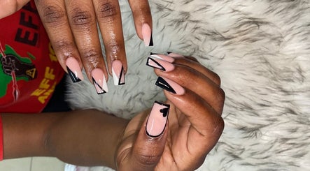 Elegant black and nude nail art design at Gifted Handz, Pretoria, Gauteng, ZA.